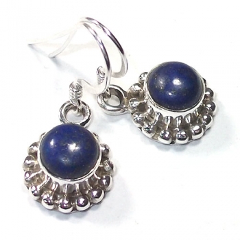 Pure silver blue lapis drop earrings 
